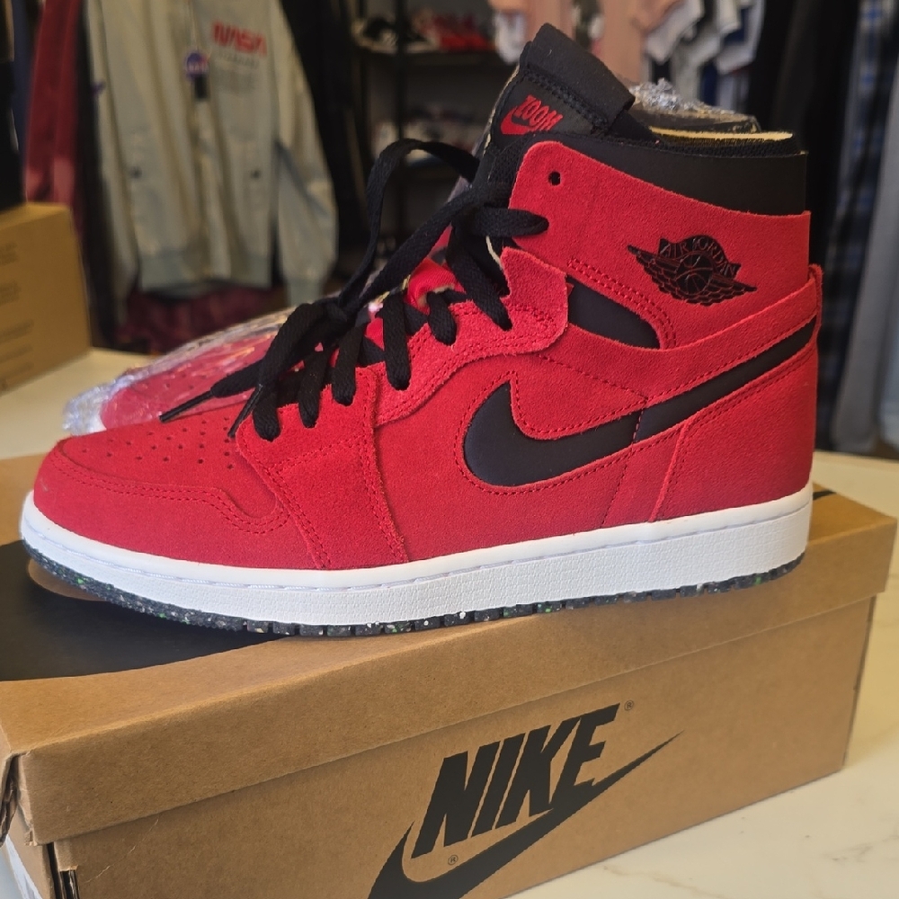 Nike Red and Black Suede High-Tops